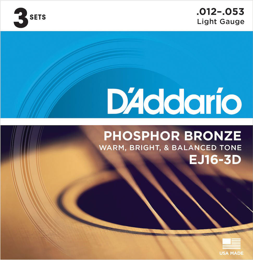 EJ16 Pack de 3 Phosphor Bronze Light 12-53