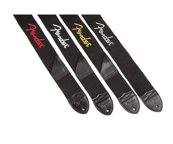 2" Tracolla in poliestere nera con logo rosso