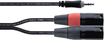 Câble Y Bretelle Mini-jack Stéréo / 2 XLR Mâle 1 M