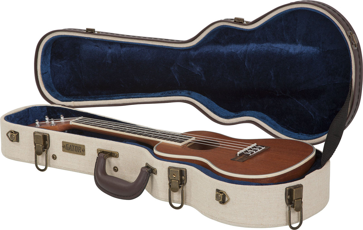 Konzert-Ukulelenkoffer Beige aus Holz Deluxe - GW