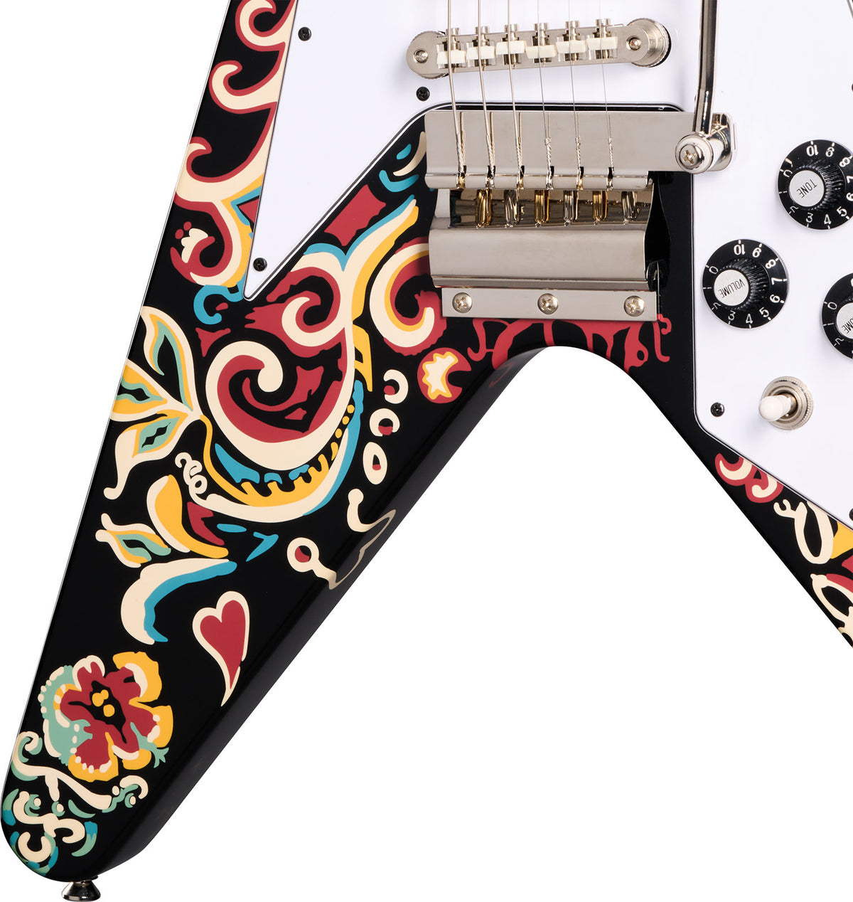 Flying V Signature Jimi Hendrix "love Drops" Ebony W/ Artwork