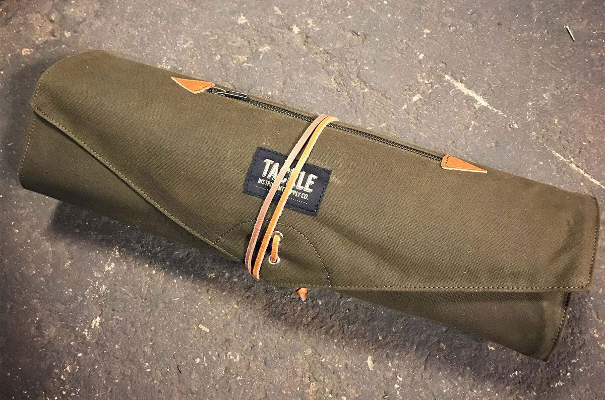 Roll Up Sac Baguette Waxed Canvas - Vert
