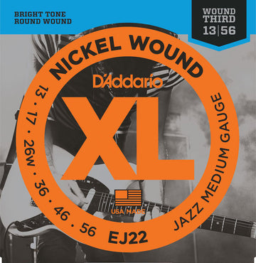 EJ22 NICKEL WOUND ELECTRIC GUITAR STRINGS JAZZ MEDIUM 13-56