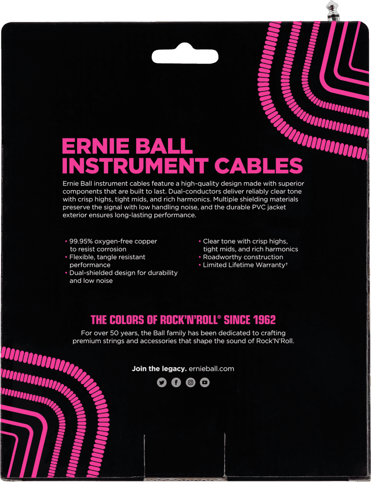 Cables Instrument Torsades Jack/jack Coudé 9M Blanc