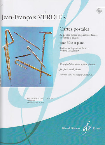 Verdier J.F. - Ces Postales + CD - Flauto e pianoforte