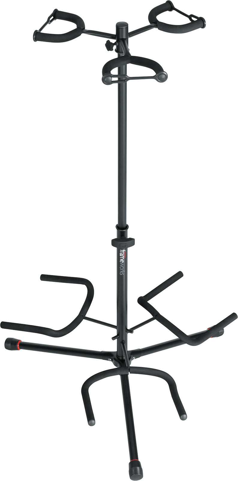 Stand triple pour guitare protection caoutchouc