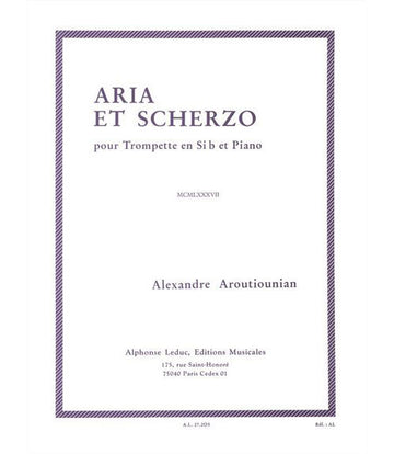 ARUTIUNIAN ALEXANDER - ARIA ET SCHERZO - TROMPETTE & PIANO