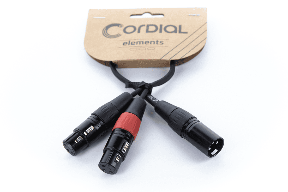 Cavo Y XLR Maschio / 2 XLR Femmine 30 CM