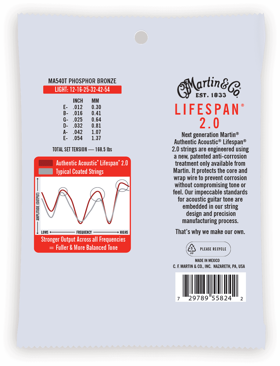 MA540T AUTHENTIC TREATED LIGHT 92/8 PHOSPHOR BRONZE LIGHT 12-16-25-32-42-54