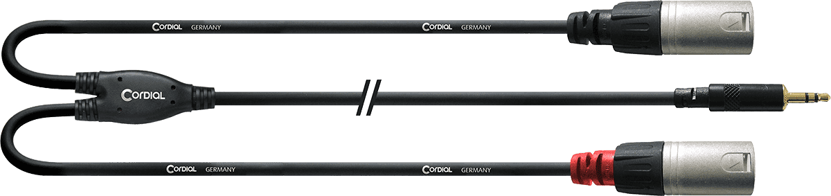 Y-Splitterkabel Miniklinke Stereo/2 XLR-Stecker 1,8 M