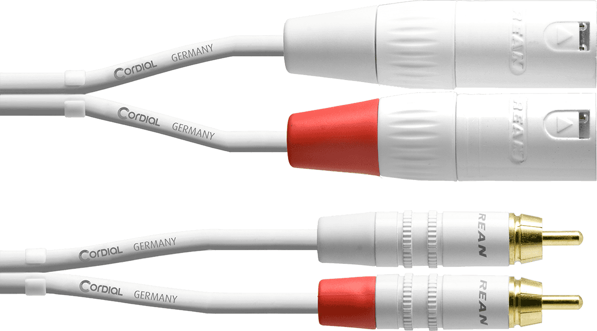 Cordial Cable Audio Double XLR MLES/RCA 3 M Blanc