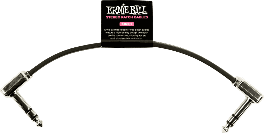 Ernie Ball CABLES INSTRUMENT PATCH TRS - THIN & FLAT ELBOW - 15 CM