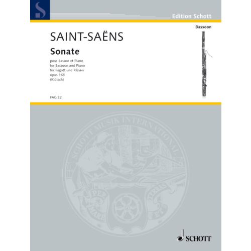 Schott SAINT-SAENS CAMILLE - SONATE OP.168 - BASSON & PIANO