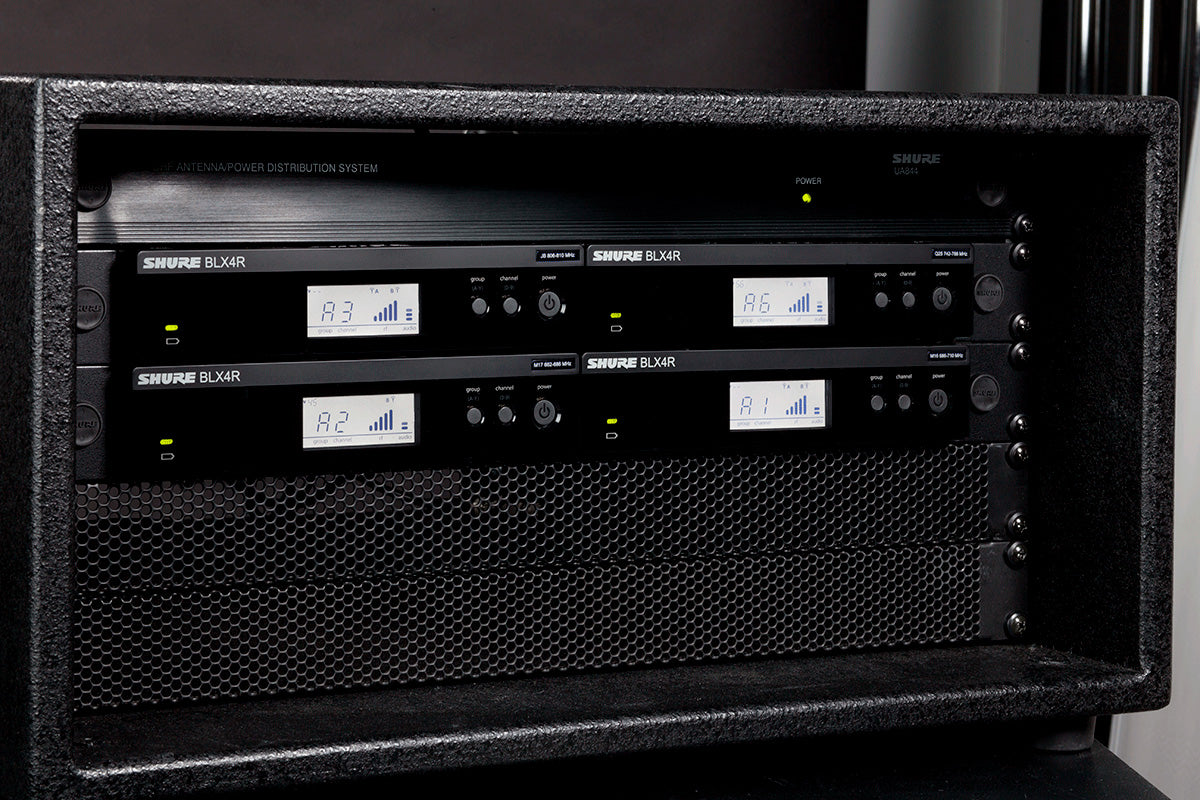 Rackmontierbares HF System mit Kopfbügelmikrofon