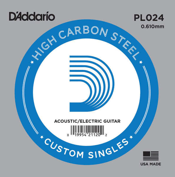 D'ADDARIO PL024 Plain Steel Guitar Single String 24