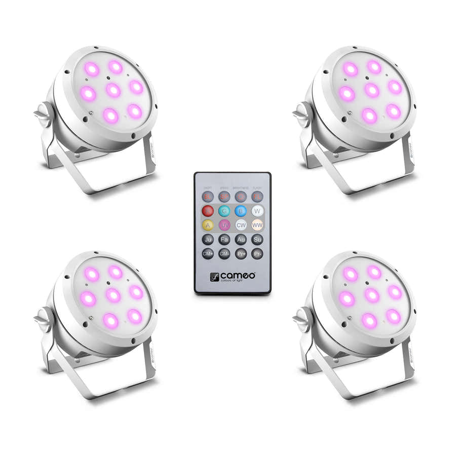 ROOT PAR 4 WH SET 1 - SET AUS 4 X CLROOTPAR4WH MIT INFRAROT-FERNBEDIENUNG