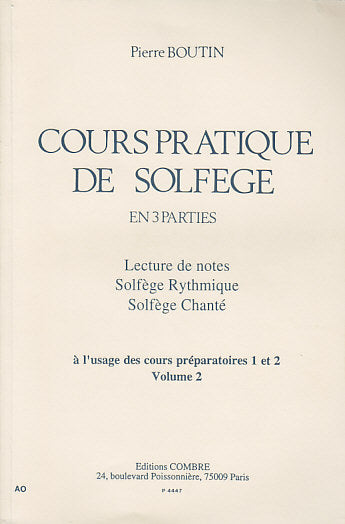 Boutin Pierre - Cours Pratique De Solfege En 3 Parties Vol.2