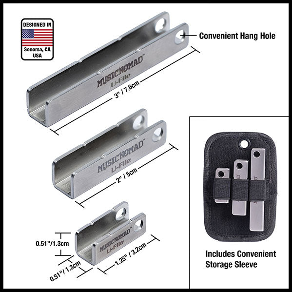MN813 U-förmige Diamantfeile - 3er-Pack (1.25'' 2'' 3'')