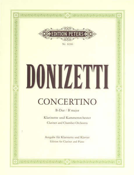 Donizetti Gaetano - Clarinet Concertino In B Flat - Clarinet And Piano