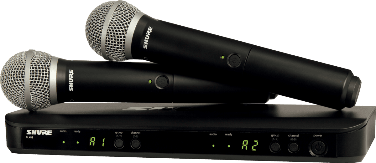 Shure BLX DUAL RECEIVER & PG58 MICROPHONE - H8E
