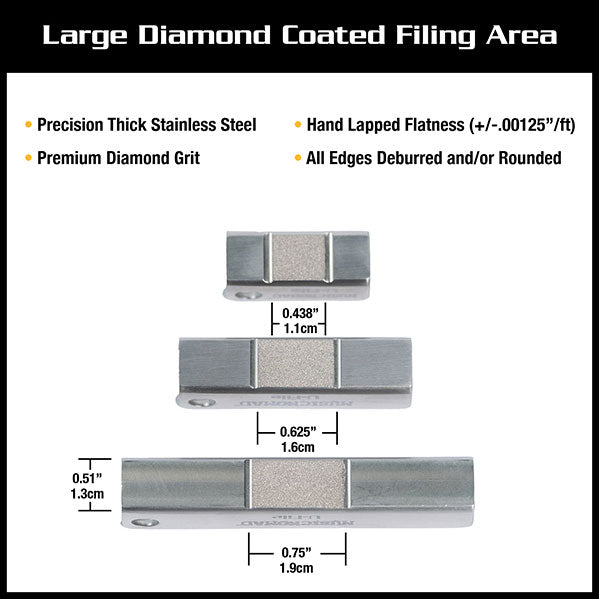 MN813 U-förmige Diamantfeile - 3er-Pack (1.25'' 2'' 3'')