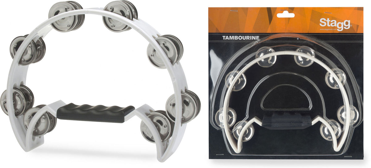 Tambourin 1/2 Lune 16 Cymbalettes Blanc