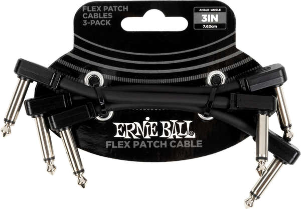 PATCH CABLE FLEX 7,5CM - PACK 3 BLACK