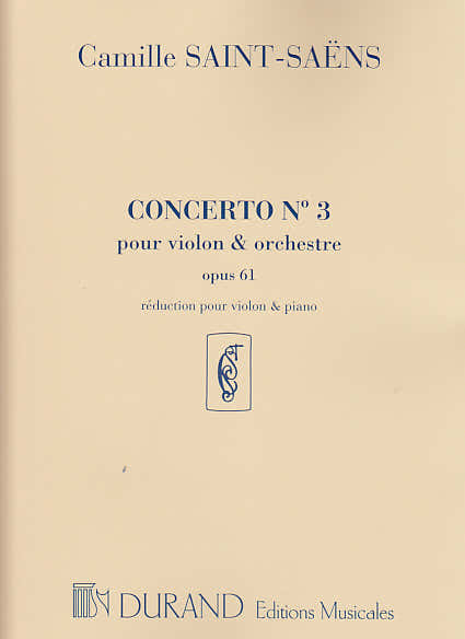 SAINT-SAENS CAMILLE - CONCERTO N°3 OP.61 - VIOLINE KLAVIER
