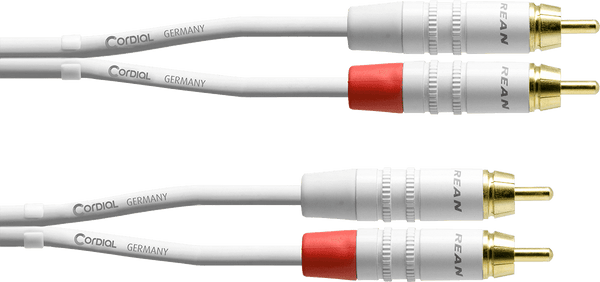 Cable Audio Double RCA 3 M Blanc