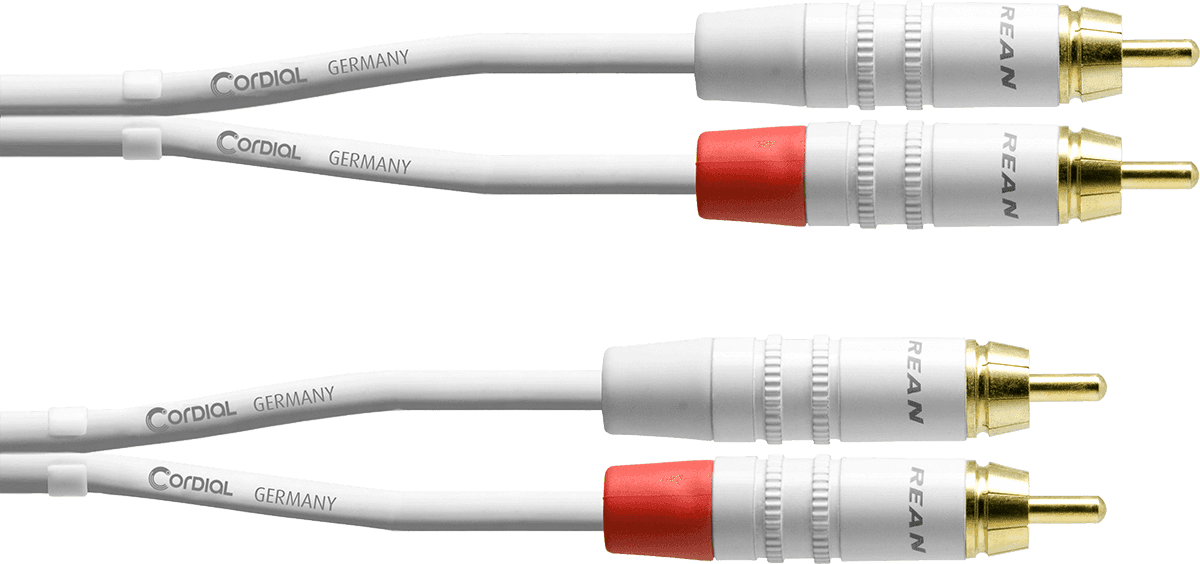 Cordial Cable Audio Double RCA 3 M Blanc