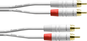 Cable Audio Double RCA 3 M Blanc