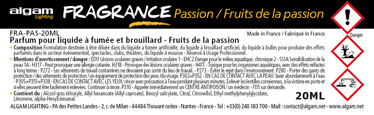 Parfum pour Liquide à Fumée et Brouillard Fruit de la Passion 20ML
