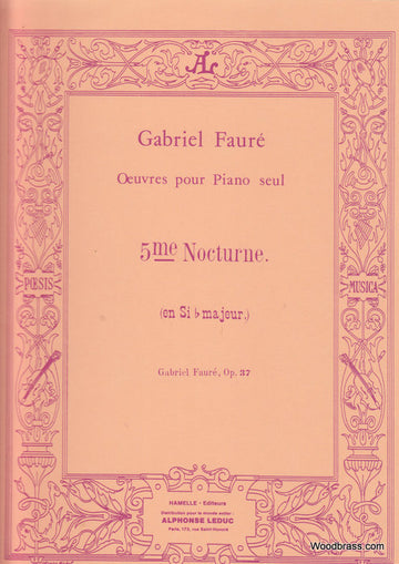 FAURE GABRIEL - NOCTURNE N°5 OP.37 - PIANO
