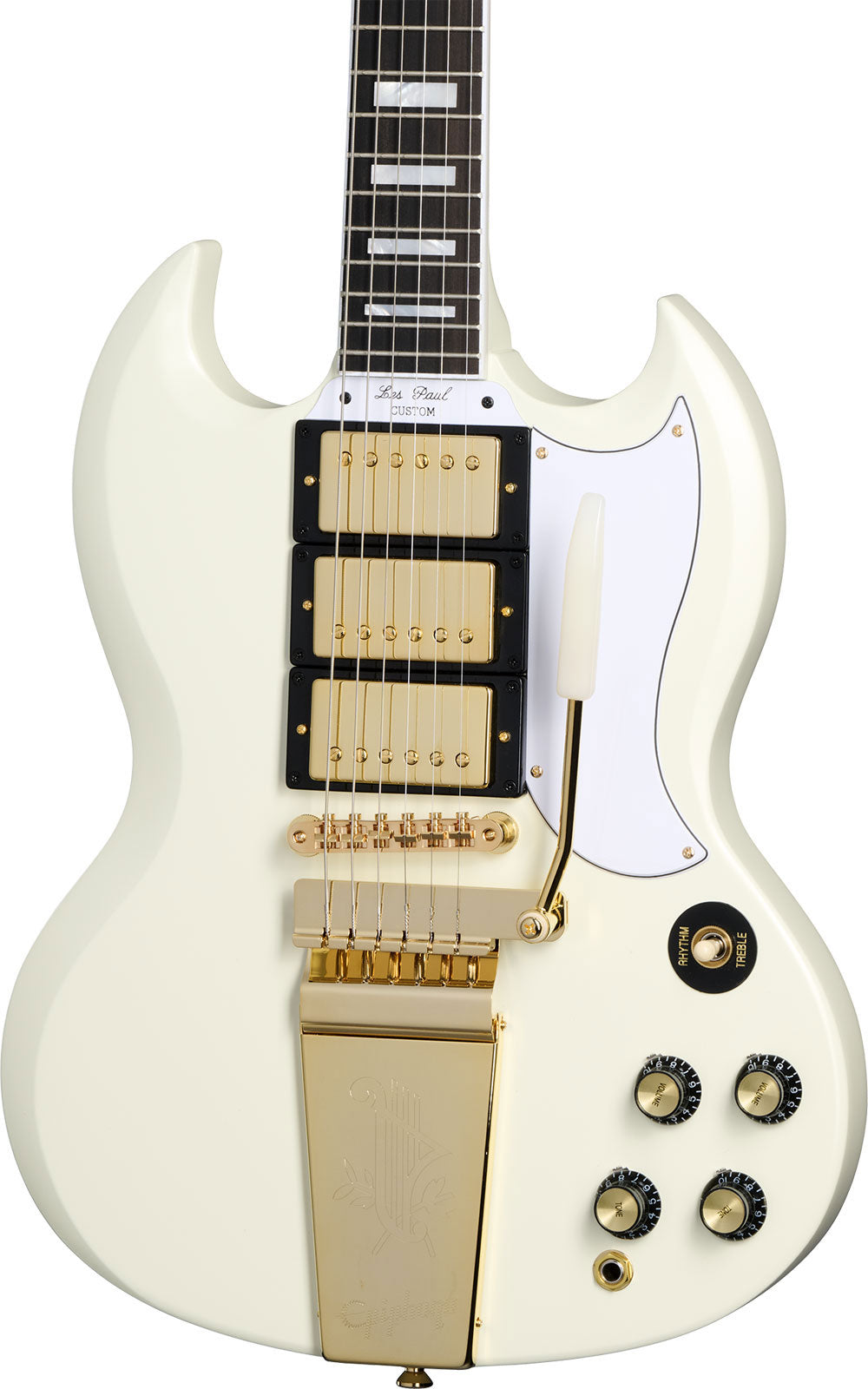 Les Paul SG Custom 1963 Maestro Vibrola Klassisches Weiß IBGCSO