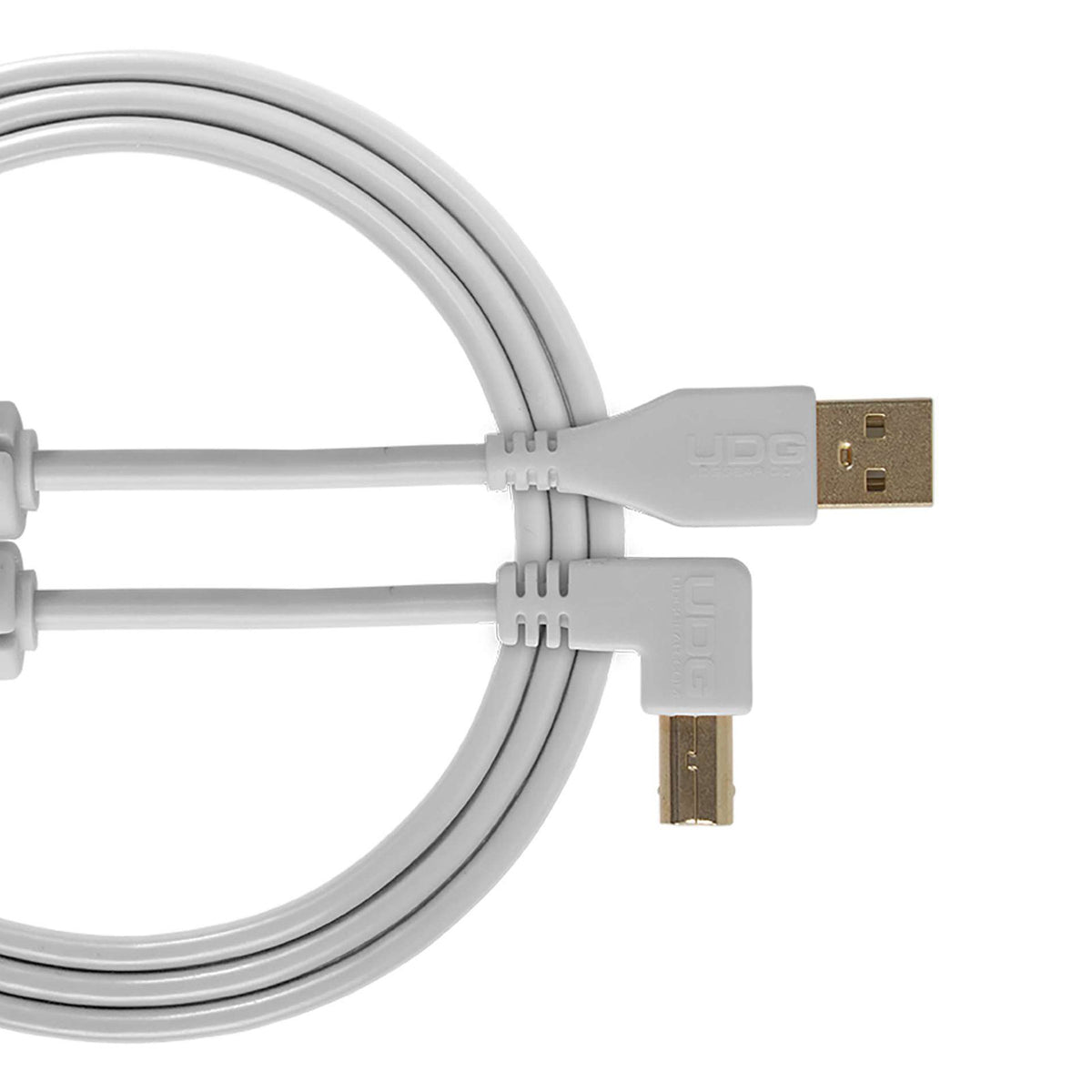 UDG U 95005 WH - Câble USB 2.0 a-b Blanc Coudé 2m