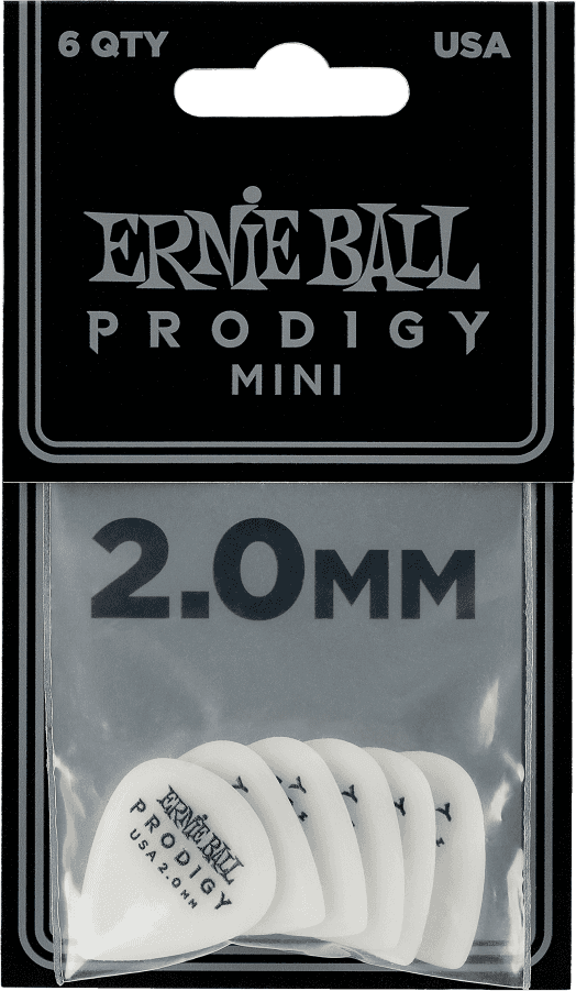 Plettri Prodigy Sacchetto da 6 Bianco Mini 2mm