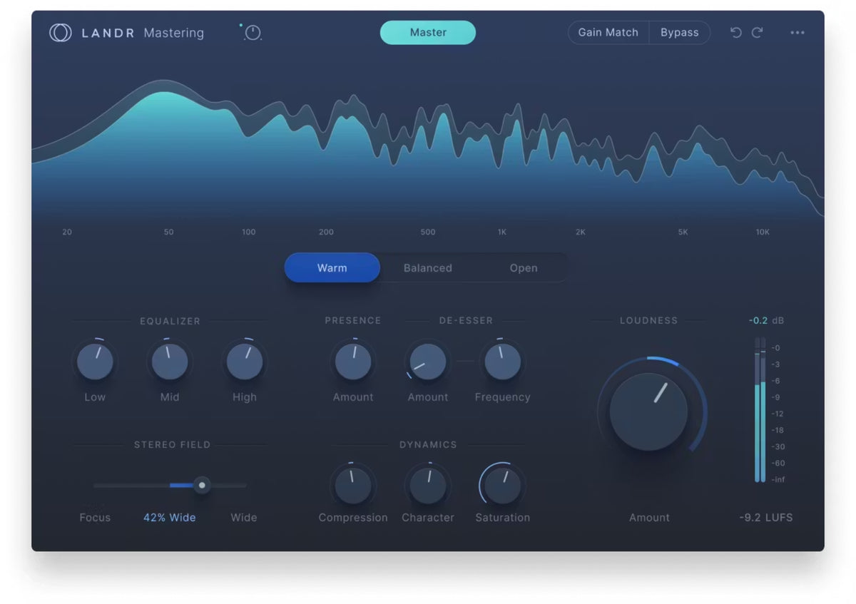 Landr Mastering-Plug-in PRO