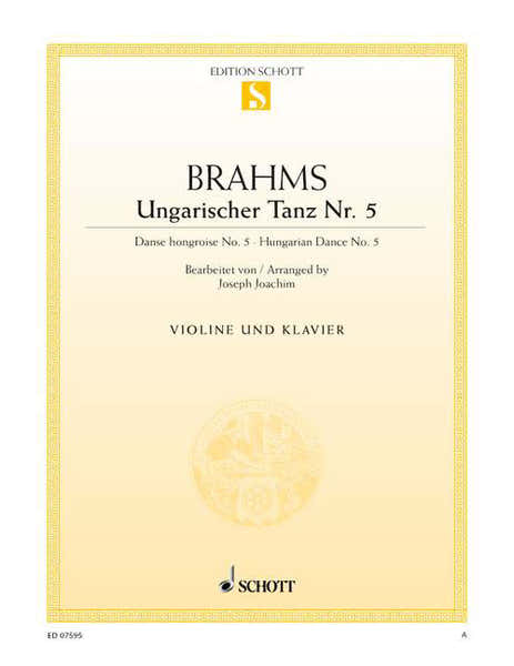 Brahms - Danse Hongroise No. 5 - Violon et Piano