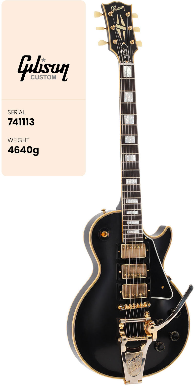 Gibson Custom Les Paul Custom 1957 Riedizione 3 pickup Bigsby VOS Ebano CSHR #741113