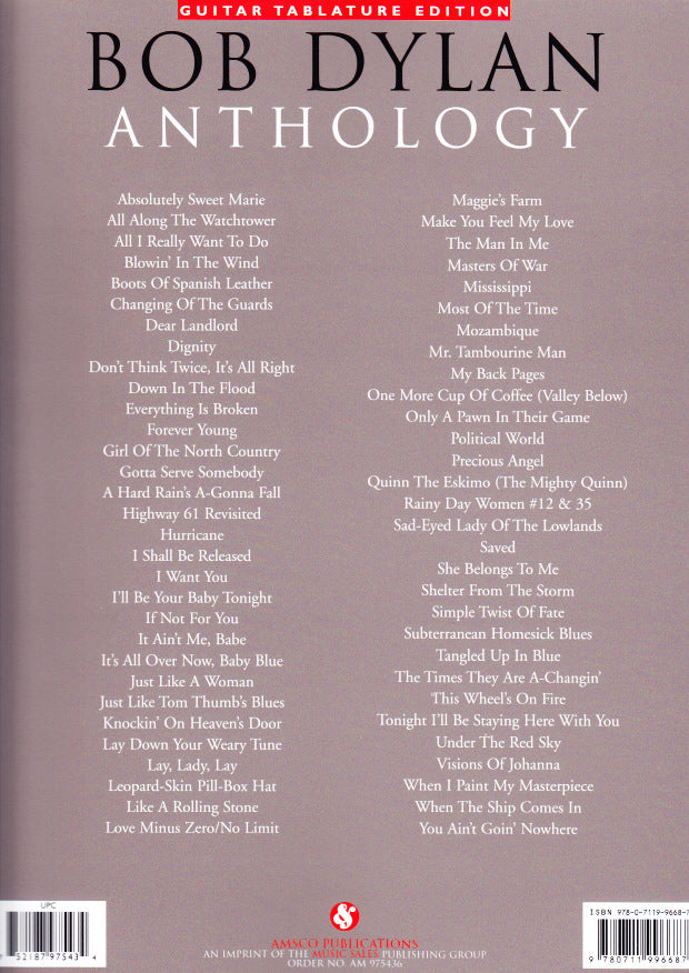 Dylan Bob - Anthology - Tab