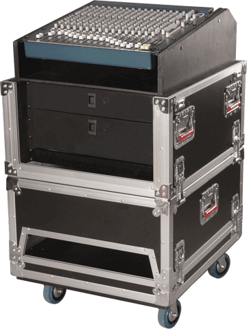 G-TOWER WOOD FOR 14 U MIXING CONSOLE WITH INTEGRATED 6 U RACK