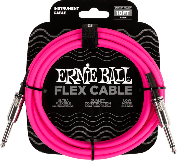 Ernie Ball Instrumentenkabel Flex Jack/jack 3M Rosa