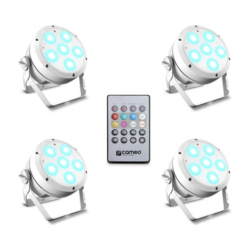 ROOT PAR 6 WH SET 1 - SET COMPOSTO DA 4 X CLROOTPAR6WH CON TELECOMANDO A INFRAROSSI