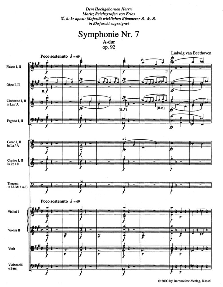 Beethoven L.von - Symphonie N°7 En La Majeur Op.92 - Taschenpartitur