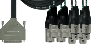 Câble Interface SUB-d/4 XLR Mâles + 4 XLR Femelles 3 M