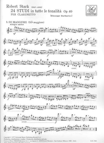STARK ROBERT - 24 STUDI IN TUTTE LE TONALITA' OP.49 - CLARINETTE