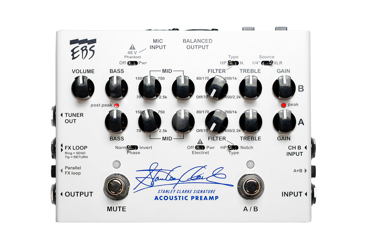 EBS STANLEY CLARKE ACOUSTIC BASS PREAMP 2 CHANNELS