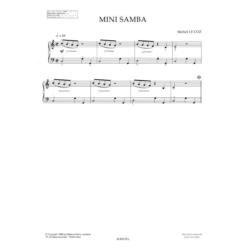 Le Coz Michel - Original Piano Latin - Piano
