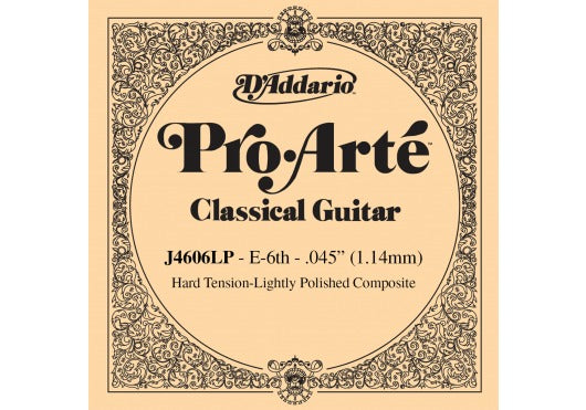 D'ADDARIO J4606LP PRO-ARTE COMPOSITE CLASSICAL GUITAR SINGLE STRING HARD TENSION SIXTH STRING