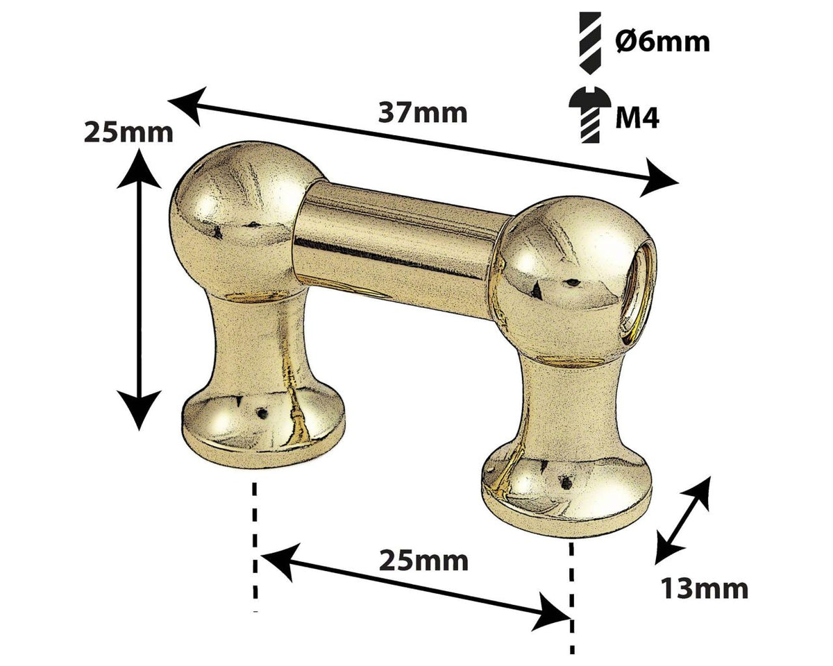 Rohrspannböckchen - 25mm - Goldfarben - Einseitig (X1)